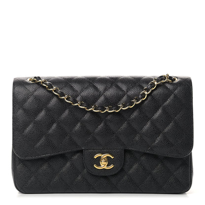Chanel Caviar Quilted Jumbo Double Flap Black 1 of 9