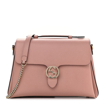 Gucci Dollar Calfskin Medium Interlocking G Top Handle Shoulder Bag Soft Pink 1 of 10