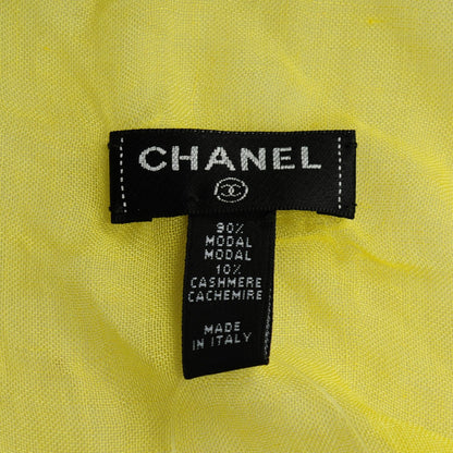 Chanel Modal Cashmere Sequins CC Scarf Yellow 5 of 6