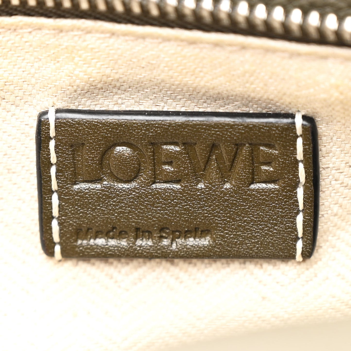 Calfskin Small Puzzle Bag Khaki Green