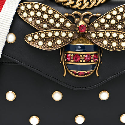 Gucci Nappa Pearl Studded Mini Queen Margaret Broadway Shoulder Bag Black 7 of 15