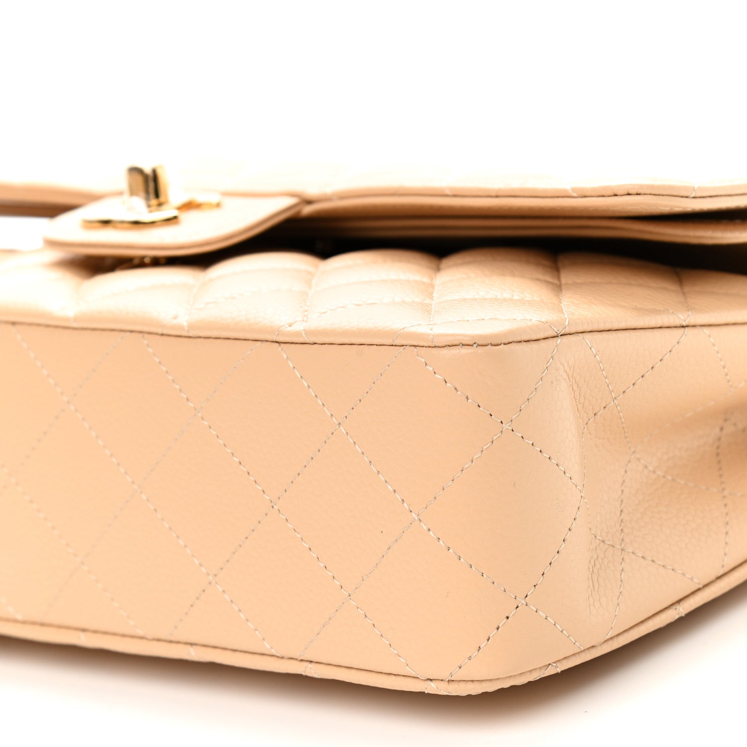Chanel Caviar Quilted Medium Double Flap Beige 9 of 9