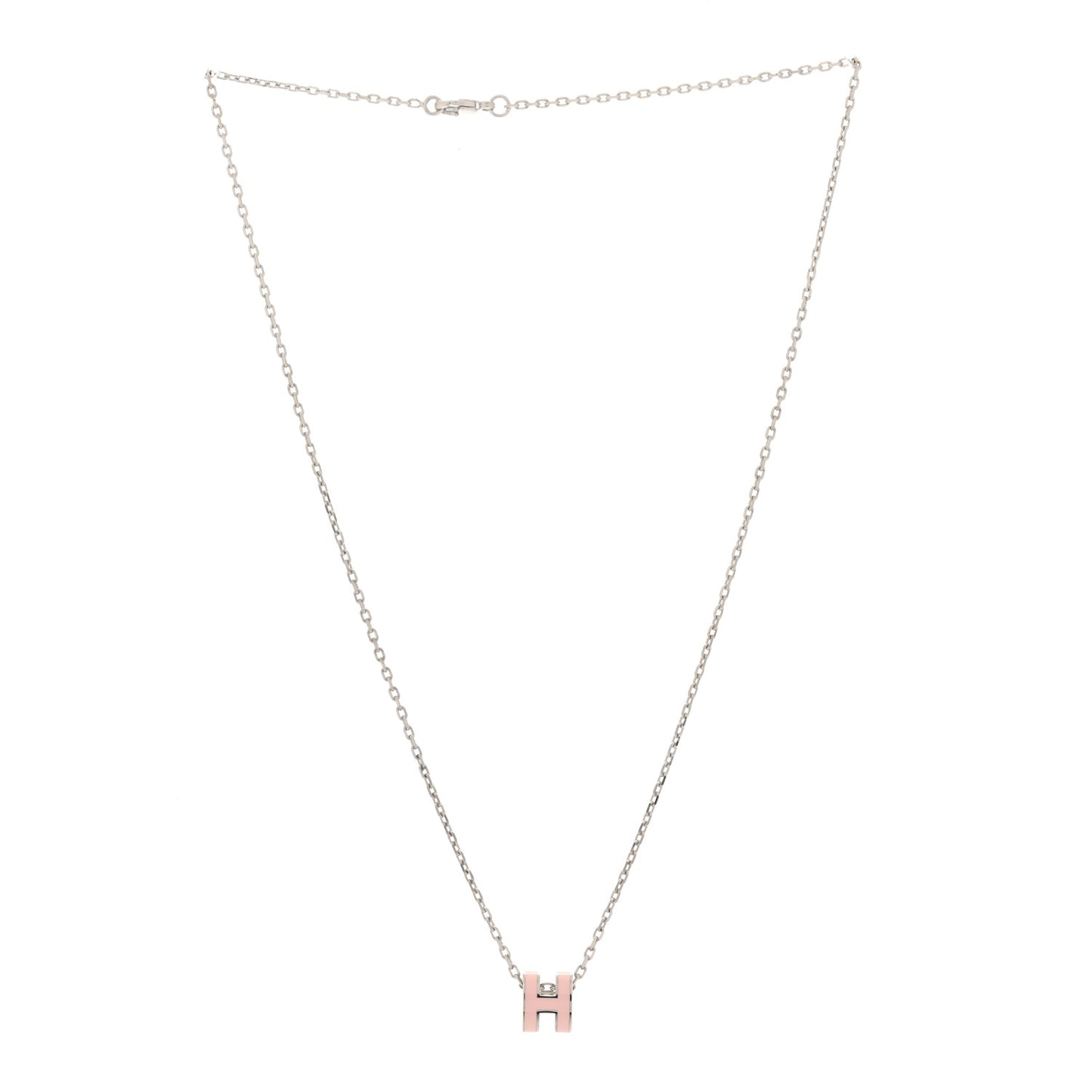 Palladium Mini Pop H Pendant Necklace Rose Dragee