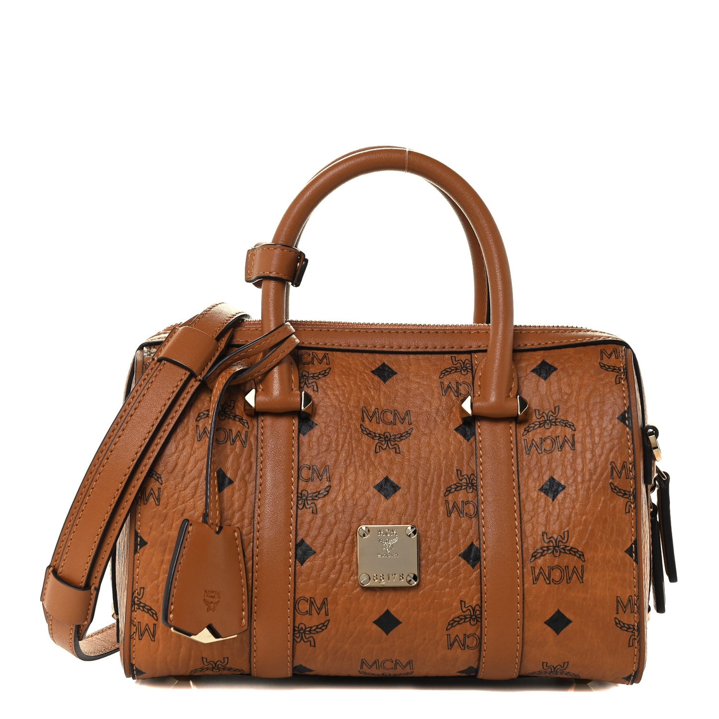 Visetos Small Boston Bag Cognac