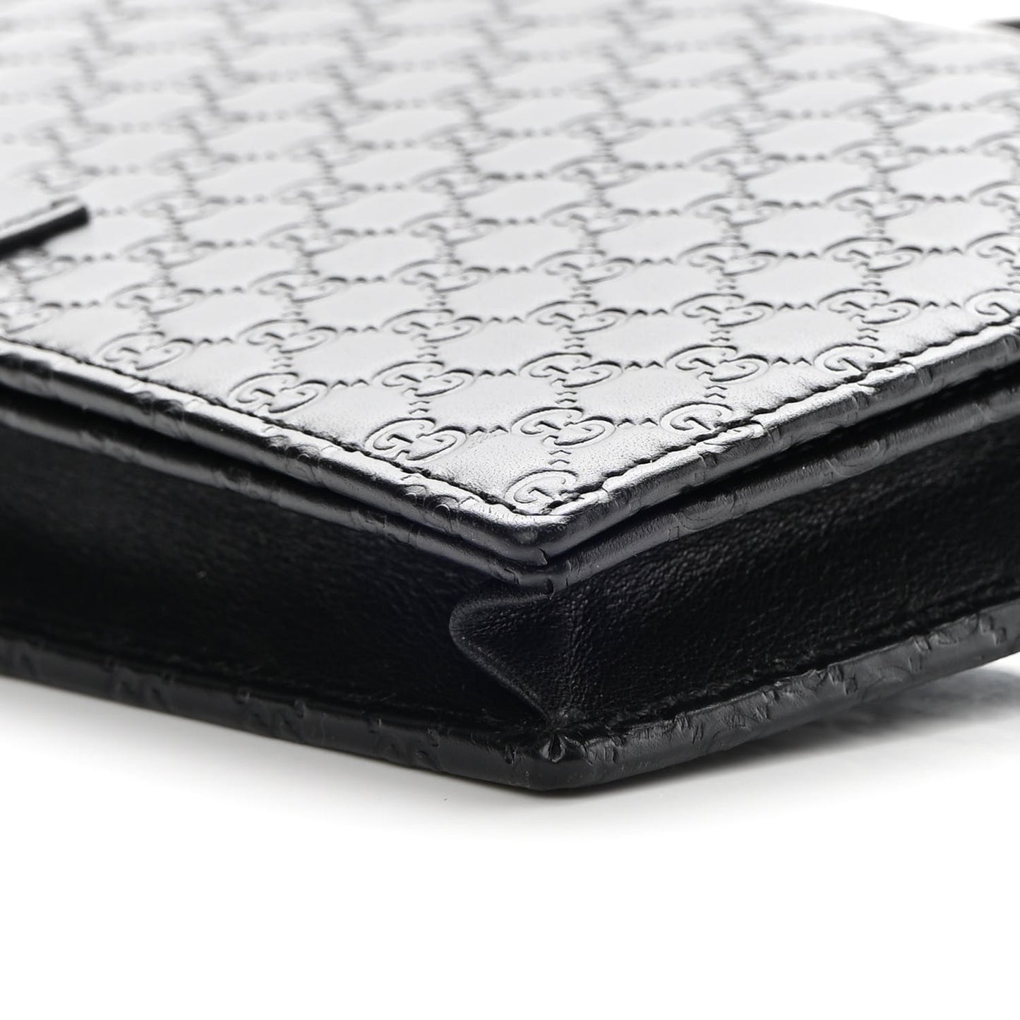 Microguccissima Crossbody Wallet Black