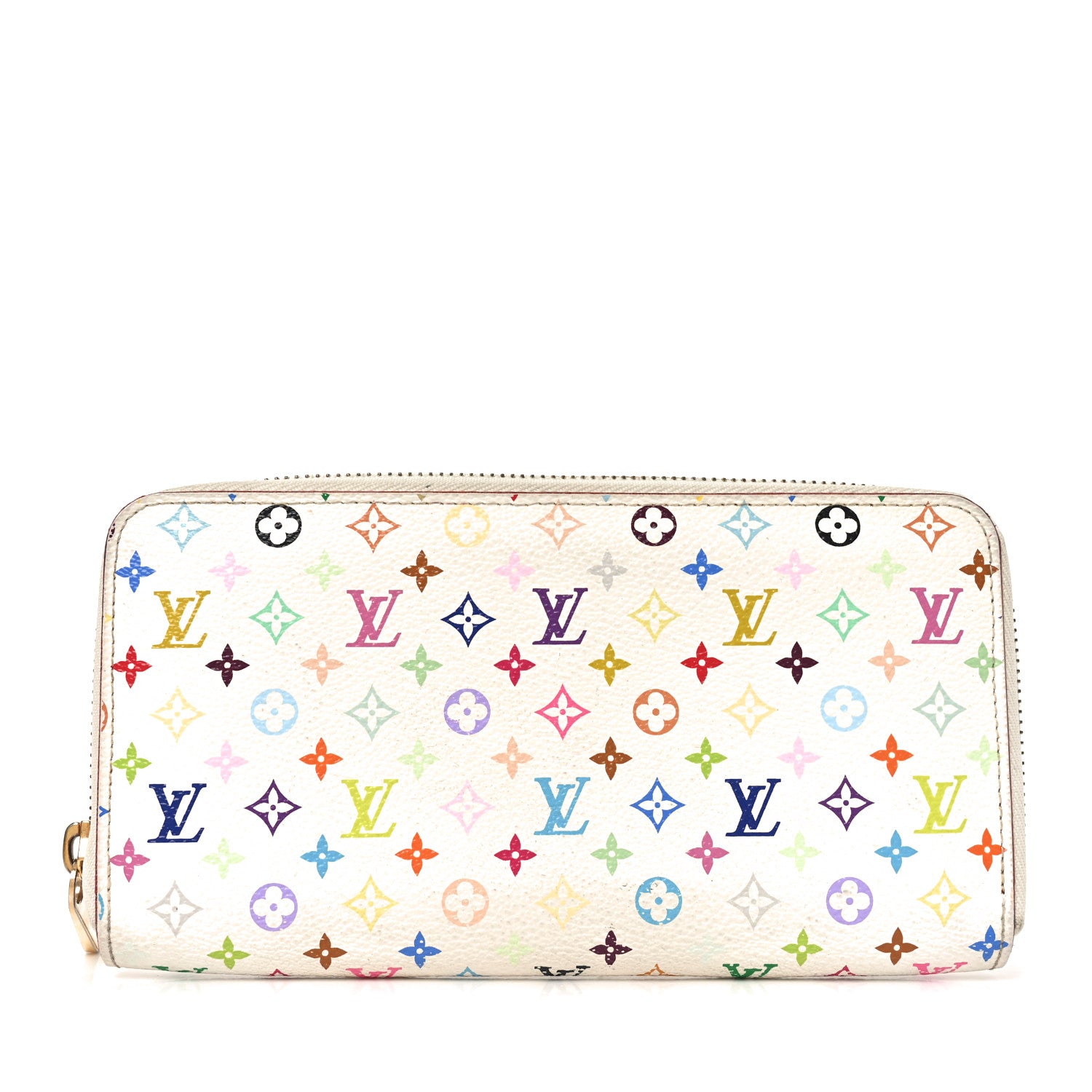 Louis Vuitton Monogram Multicolor Zippy Wallet White Litchi 1 of 6