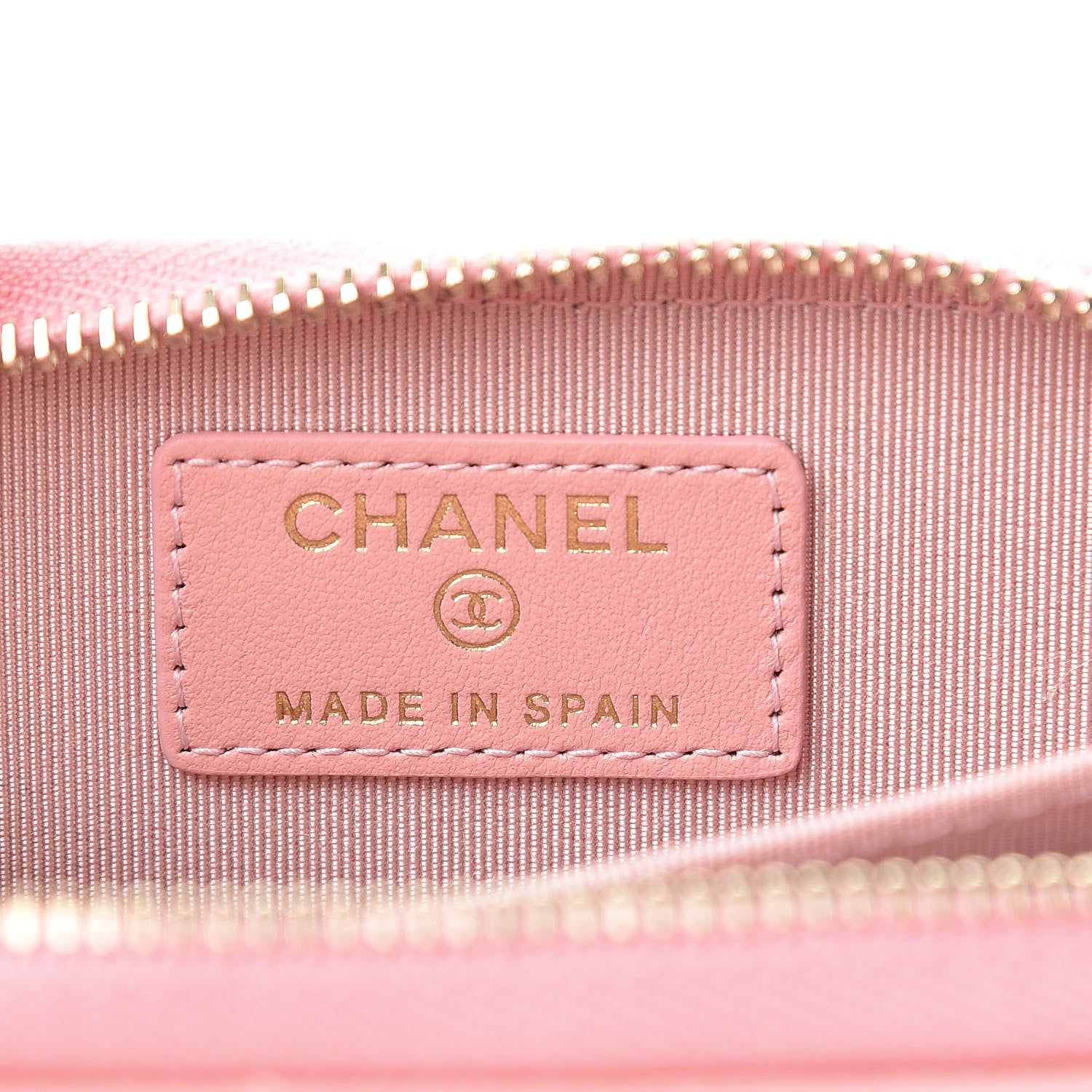 Chanel Caviar Flat Chevron Quilted Zip Coin Purse Pink 6 of 8
