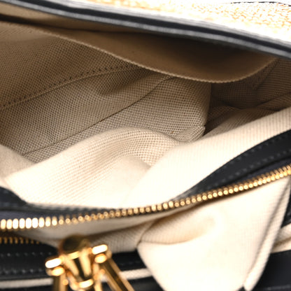 Gucci Straw Lux Boarded Dyana Lux Calfskin Small Jackie 1961 Hobo Natural Blue 4 of 9