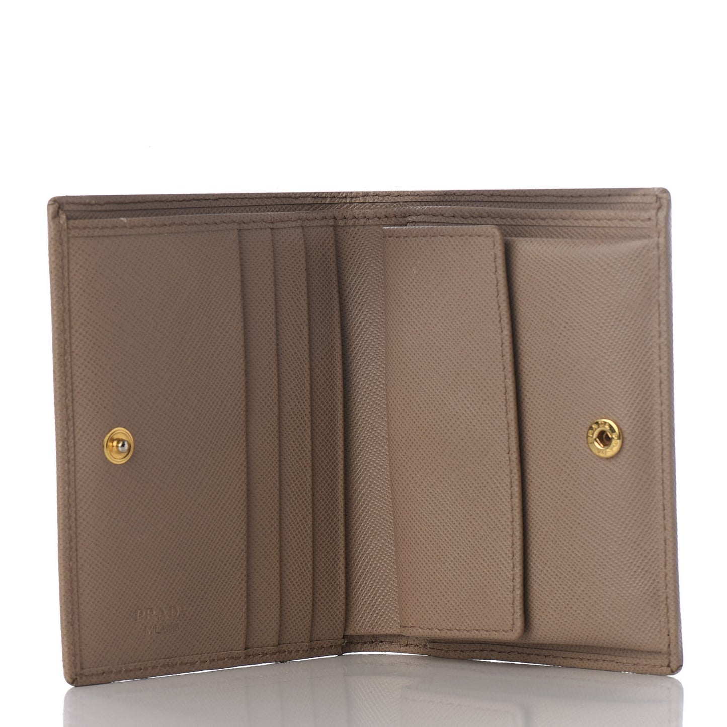 Saffiano Metal Bi-Fold Wallet Naturale