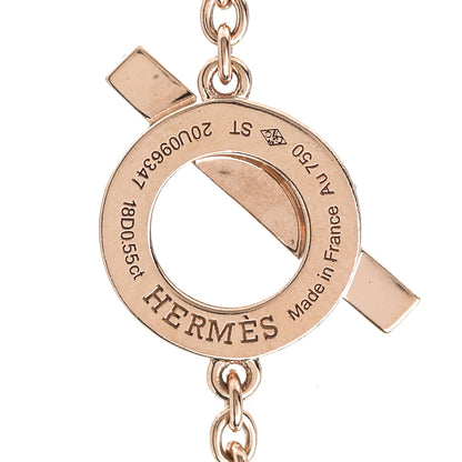 Hermes 18K Rose Gold Diamond Finesse Bracelet ST 3 of 4