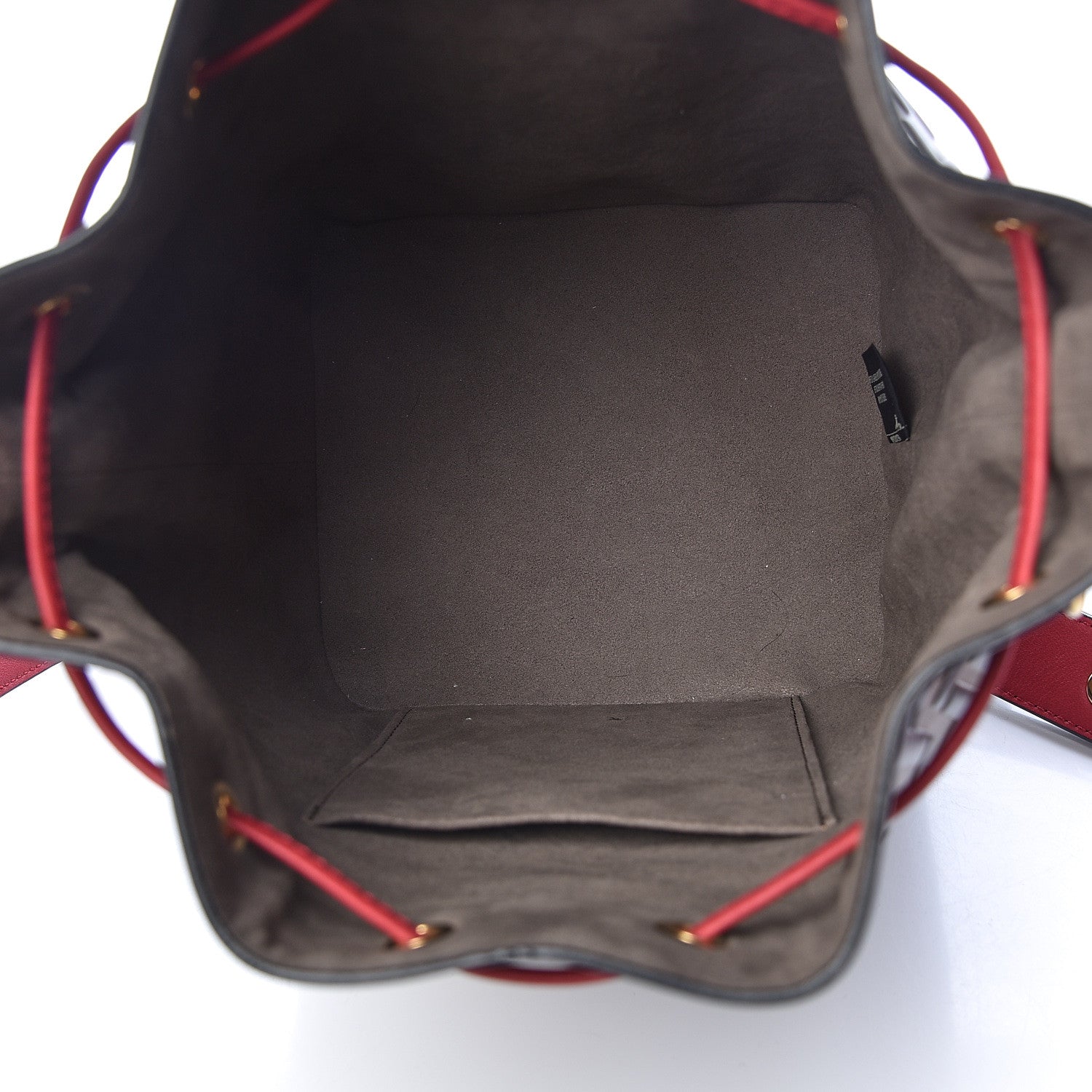 Fendi Vitello Grace F is Fendi Bi-Color FF 1974 Embossed Grande Mon Tresor Bucket Bag Maya Black Fragola 5 of 11