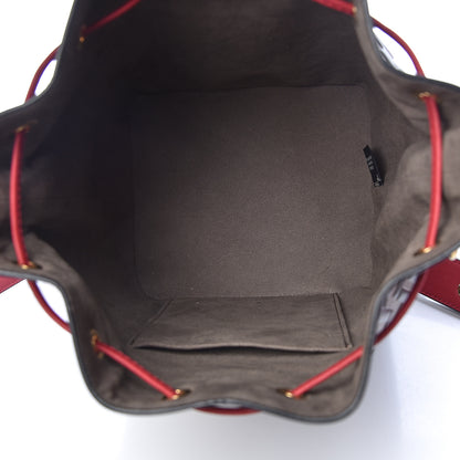 Fendi Vitello Grace F is Fendi Bi-Color FF 1974 Embossed Grande Mon Tresor Bucket Bag Maya Black Fragola 5 of 11