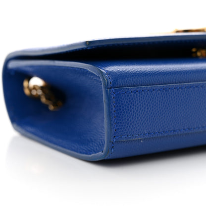 Saint Laurent Grain De Poudre Small Classic Monogram Kate Satchel Blue Clair 9 of 11