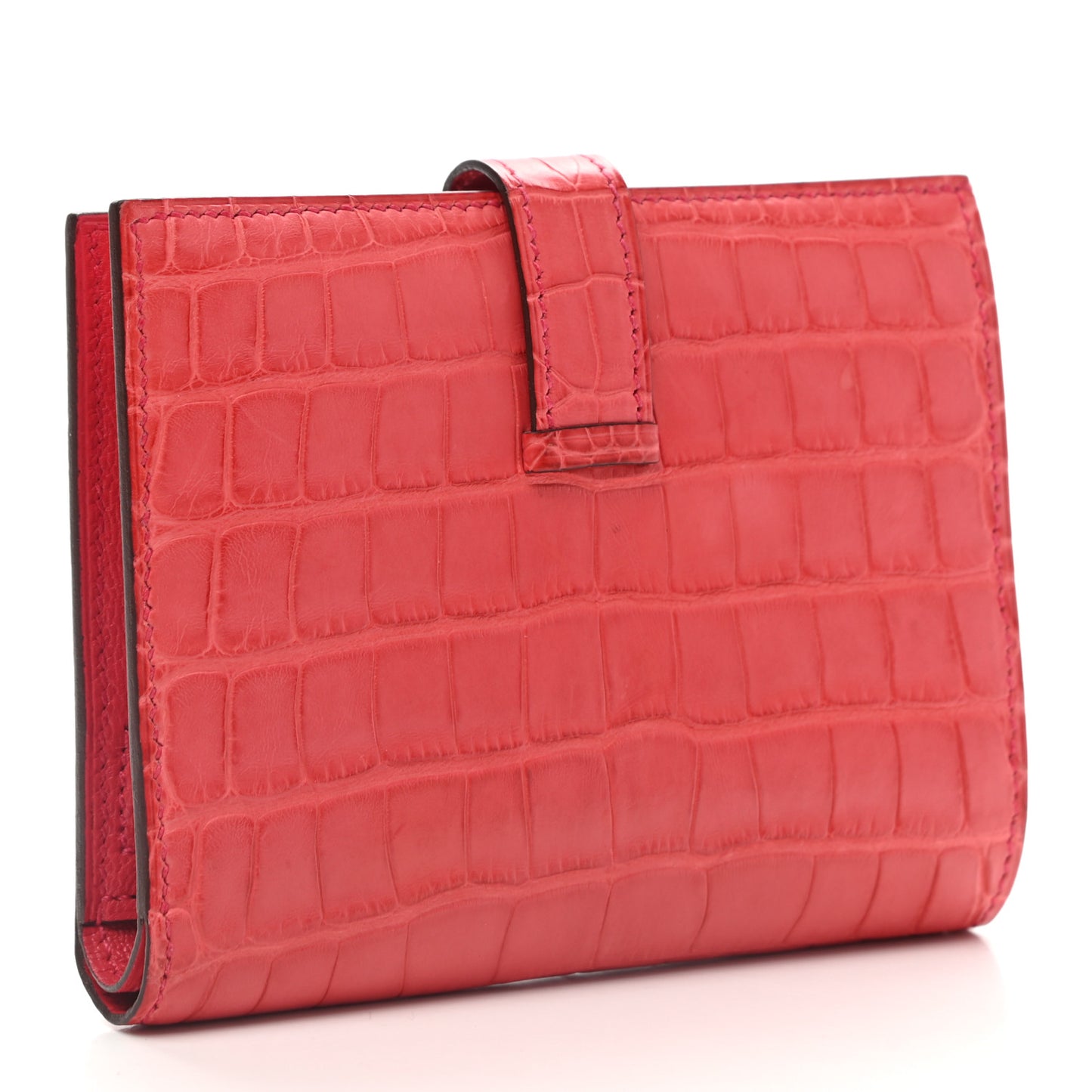 Matte Alligator Bearn Compact Wallet Bougainvillea