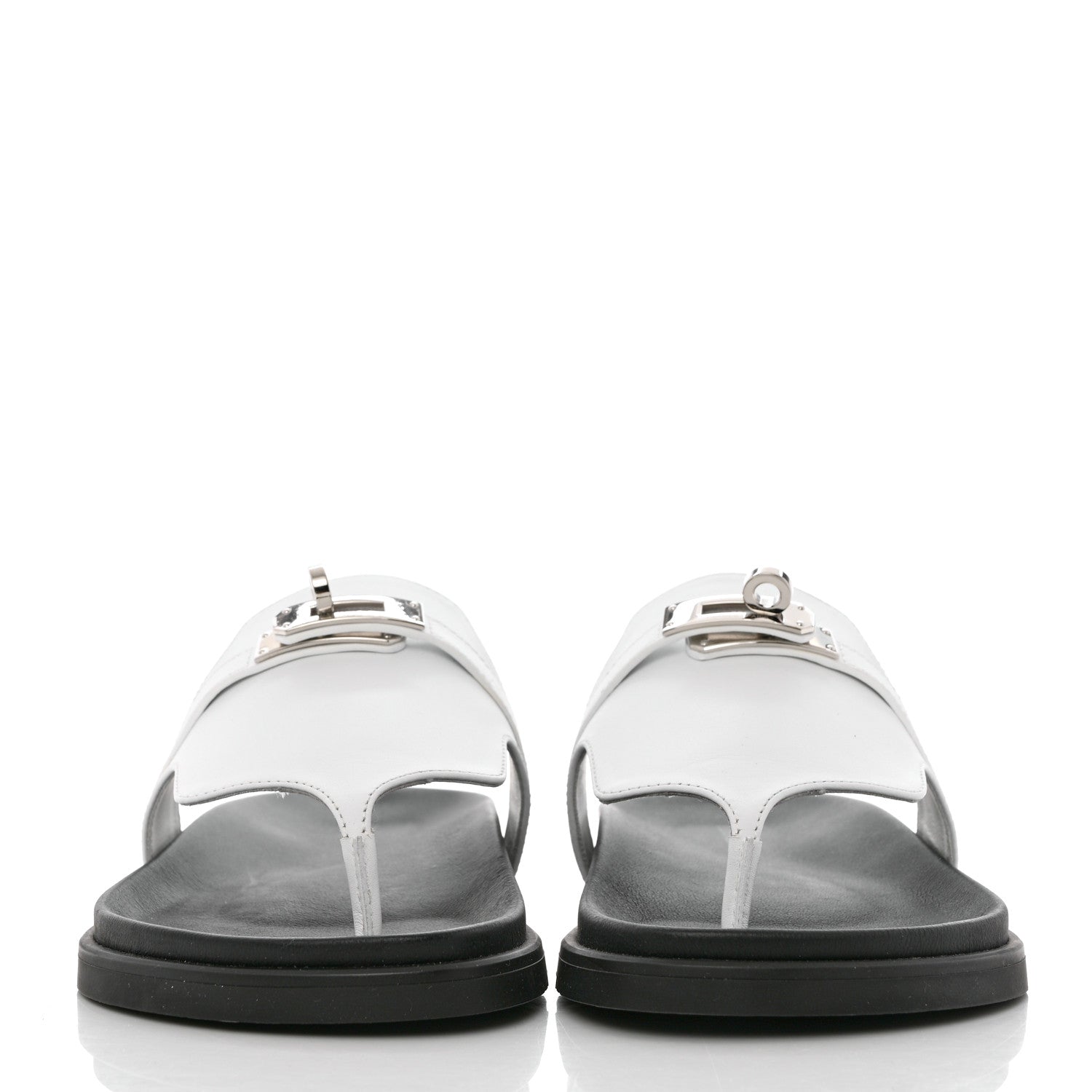 Hermes Calfskin Womens Empire Sandals 37 White 2 of 11