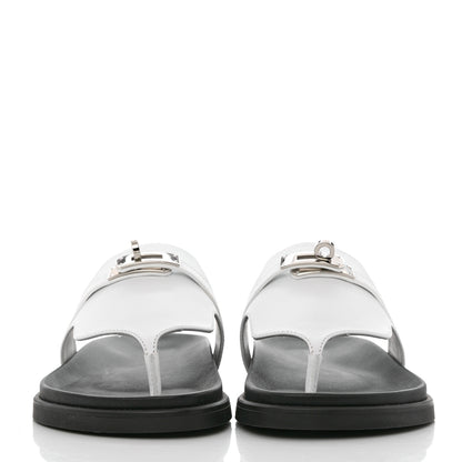 Hermes Calfskin Womens Empire Sandals 37 White 2 of 11