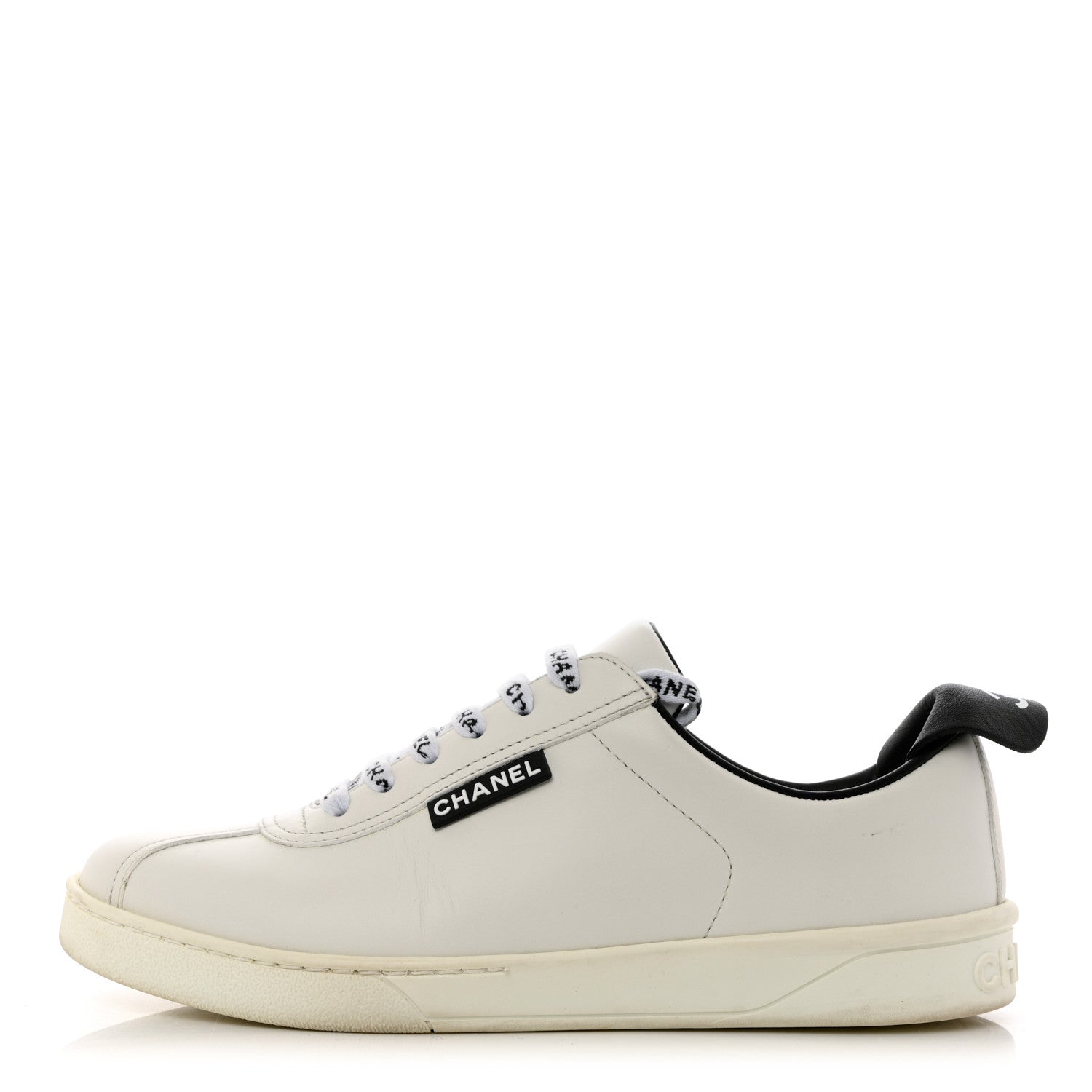 Chanel Calfskin CC Womens Sneakers 37 White 1 of 12