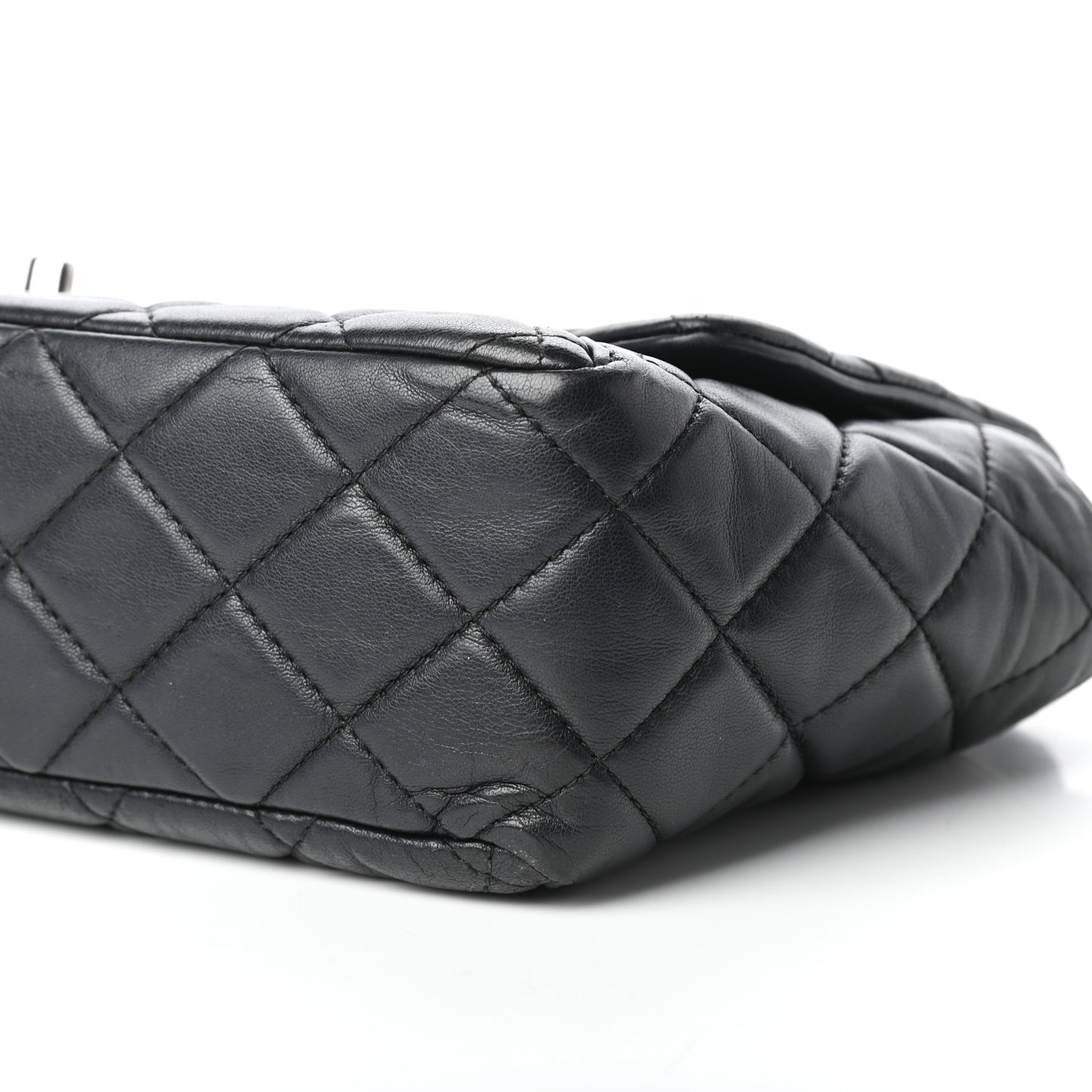 Lambskin Quilted Large Around Pockets Flap Black