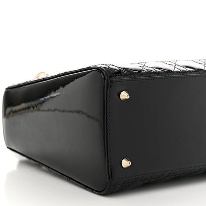 Christian Dior Patent Cannage Medium Lady Dior Black 9 of 10