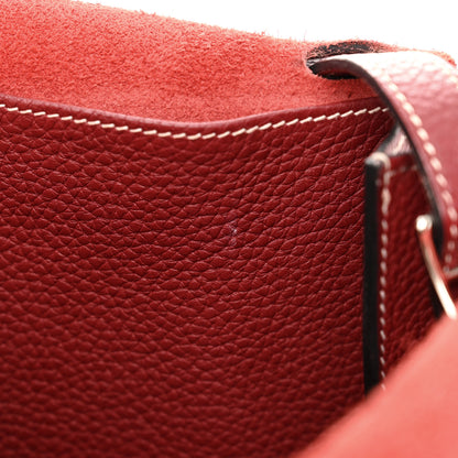 Hermes Taurillon Clemence Halzan 31 GM Rouge Grenat 11 of 12