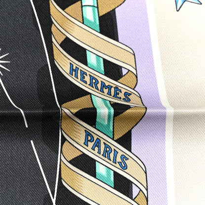 Hermes Silk Chorus Stellarum Scarf 70 Gris Nacre Anthracite 2 of 5
