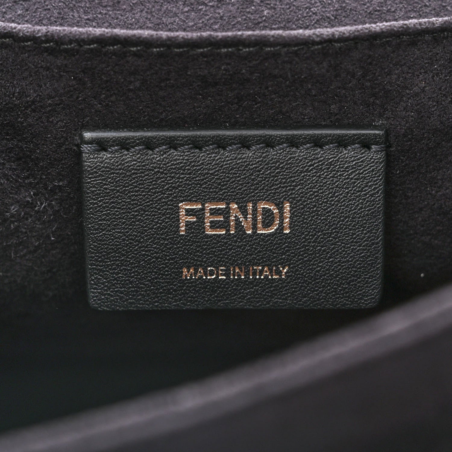 Fendi Vitello Liberty Scalloped Studded Kan I Shoulder Bag Black 6 of 10