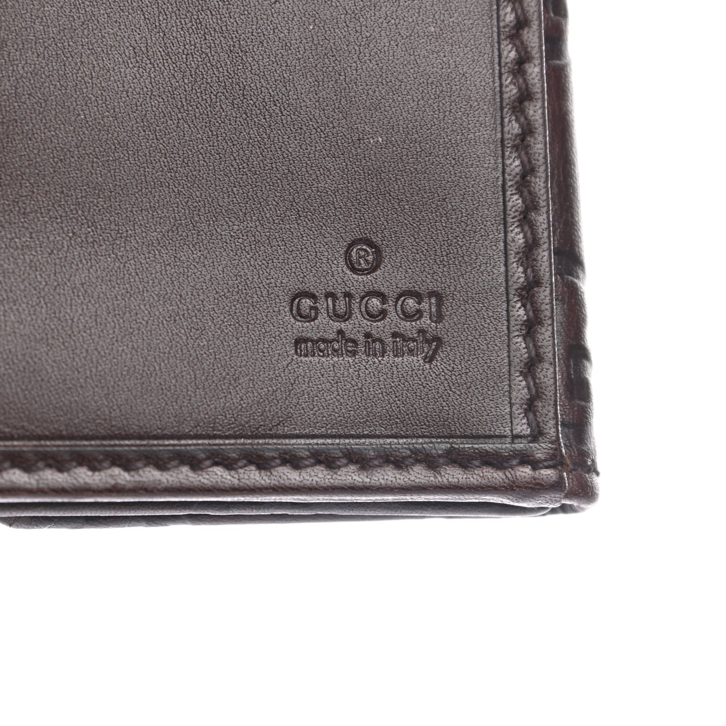 Guccissima Margaux Calfskin Metal Bar Continental Flap Wallet Chocolate