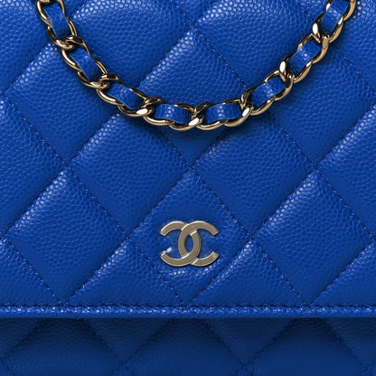 Chanel Caviar Quilted Wallet On Chain WOC Blue 7 of 10