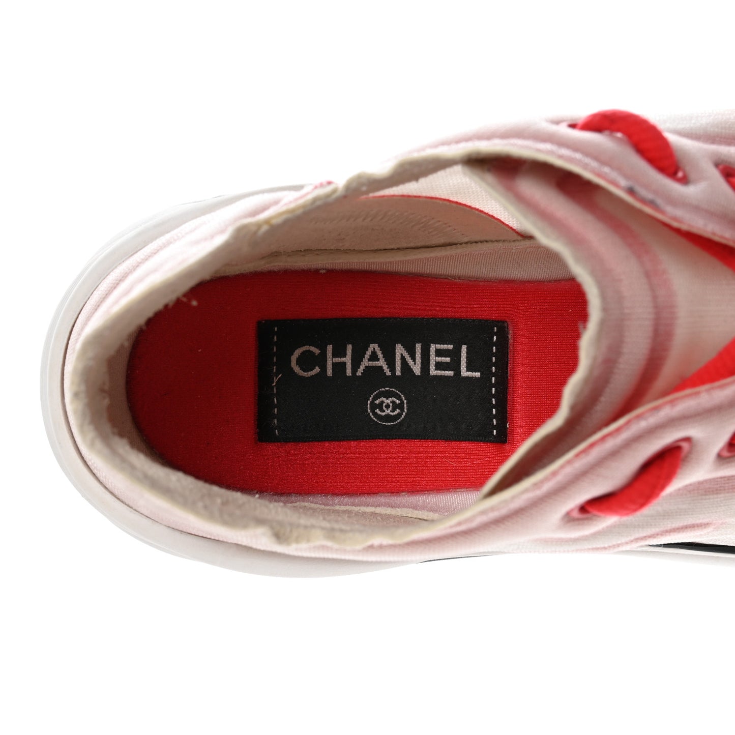 Mesh Lycra Womens CC Sneakers 37 White Red