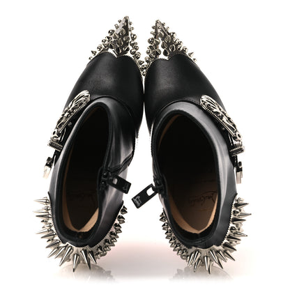 Christian Louboutin Calfskin Spiked Womenphis Pic Booty 100 Ankle Boots 38.5 Black 2 of 9