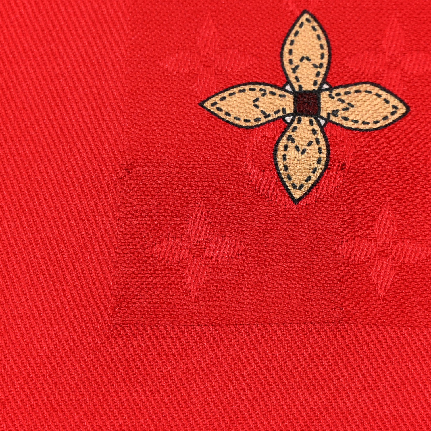 Louis Vuitton Silk Wool Chinese New Year Mouse Shawl Rouge 6 of 9