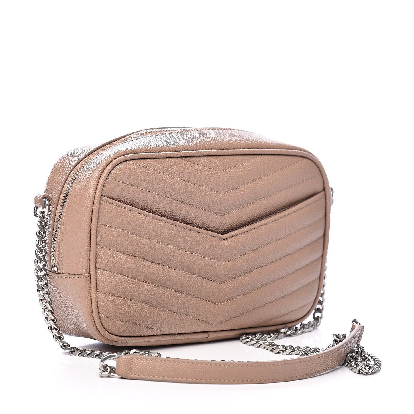Grain De Poudre Matelasse Monogram Mini Lou Camera Bag Dark Beige