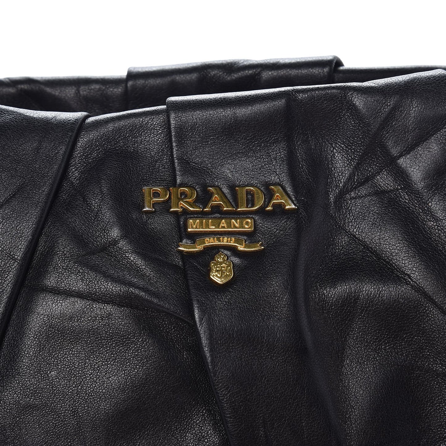 Nappa Pleated Clutch Nero Black