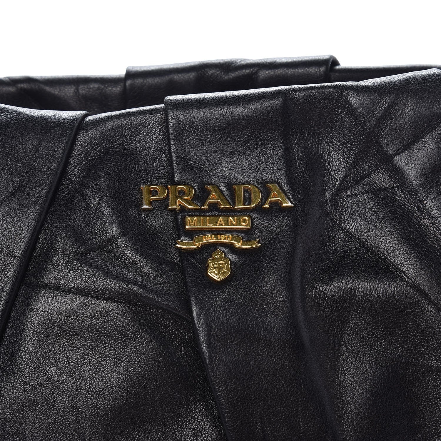Prada Nappa Pleated Clutch Nero Black 7 of 9