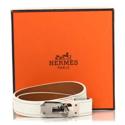 Hermes Epsom Kelly Double Tour Bracelet M White 7 of 7