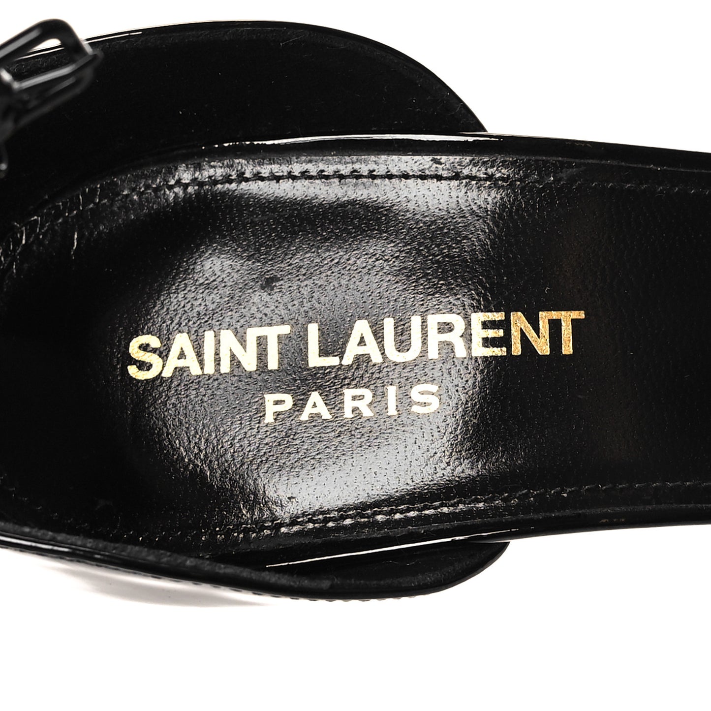 Patent Calfskin Opyum 110 Sandals 39 Black Gold