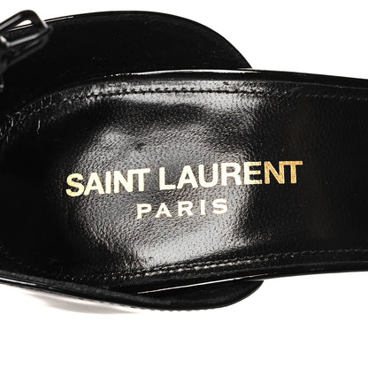 Saint Laurent Patent Calfskin Opyum 110 Sandals 39 Black Gold 7 of 9