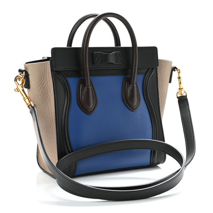 Celine Smooth Calfskin Bullhide Nano Tri-Color Luggage Indigo 3 of 10