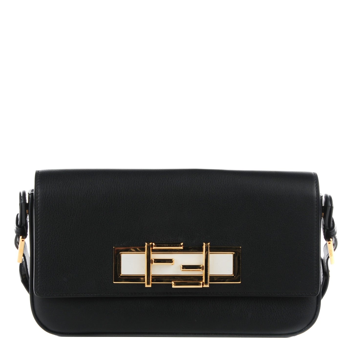 Vitello Dolce Bi-Color 3Baguette Shoulder Bag Black White