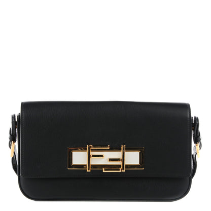 Fendi Vitello Dolce Bi-Color 3Baguette Shoulder Bag Black White 1 of 9