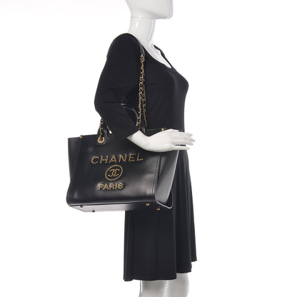 Chanel Caviar Small Studded Deauville Tote Black 2 of 10