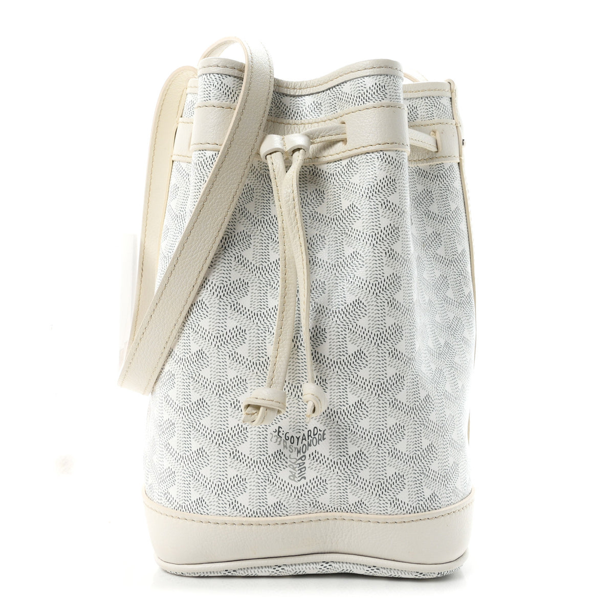 Goyardine Petit Flot Bucket Bag PM White