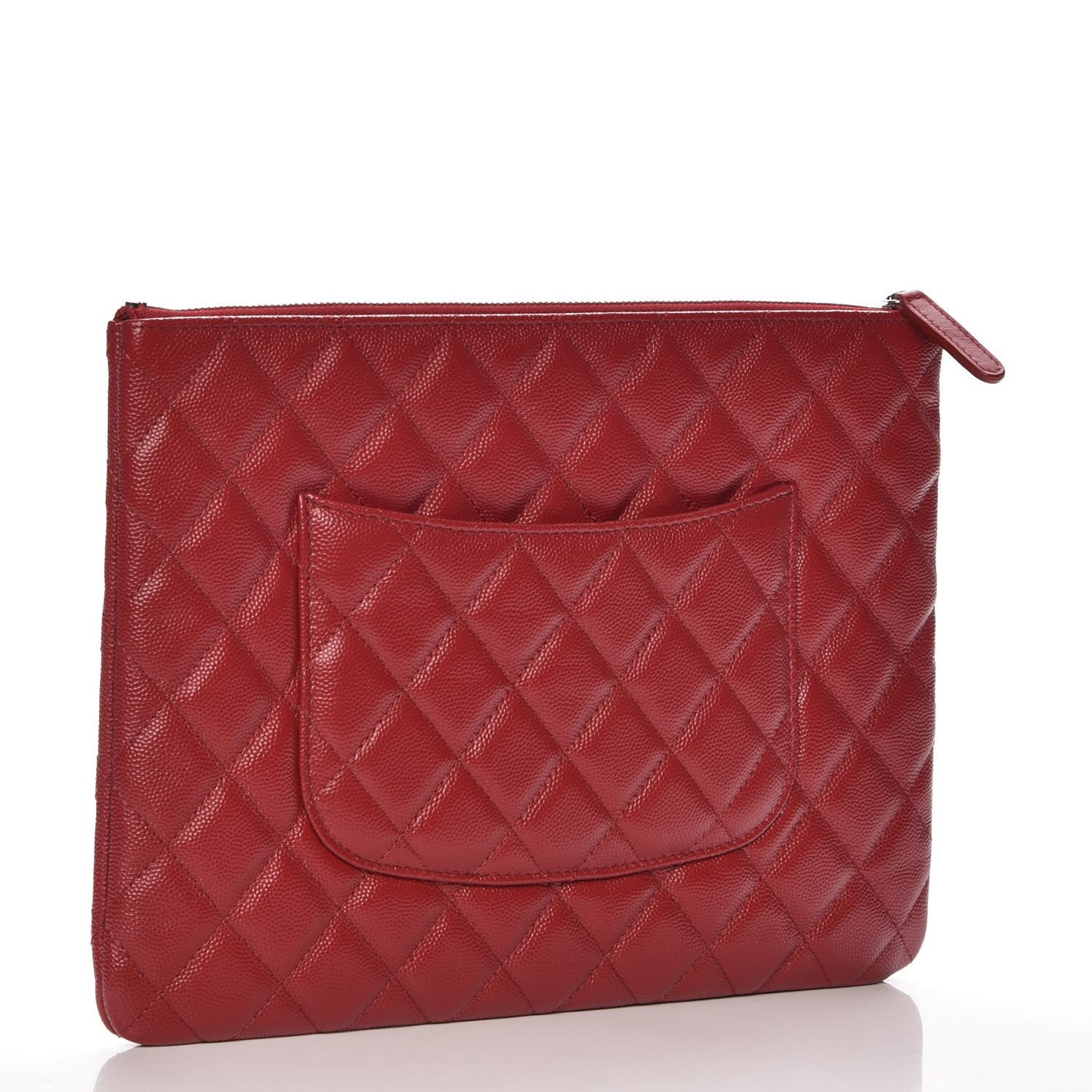 Caviar Quilted Medium Cosmetic Case Dark Red