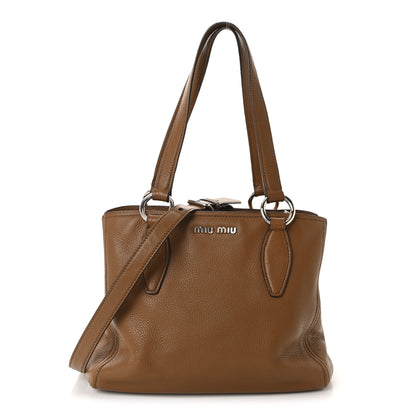 Miu Miu Vitello Phenix Shopping Tote Cannella 1 of 9