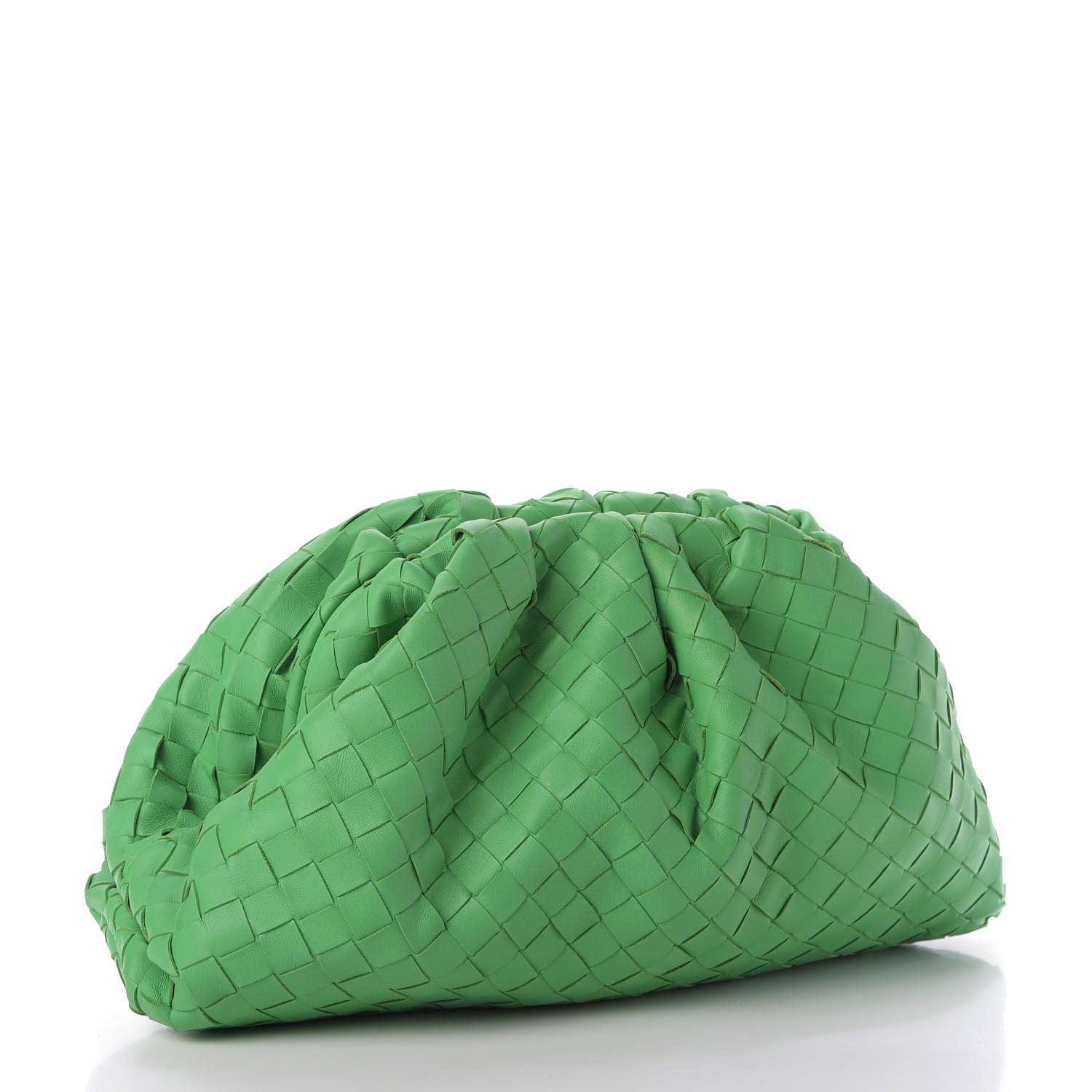 Bottega Veneta Nappa Maxi Intrecciato The Pouch Oversized Clutch Green 3 of 9