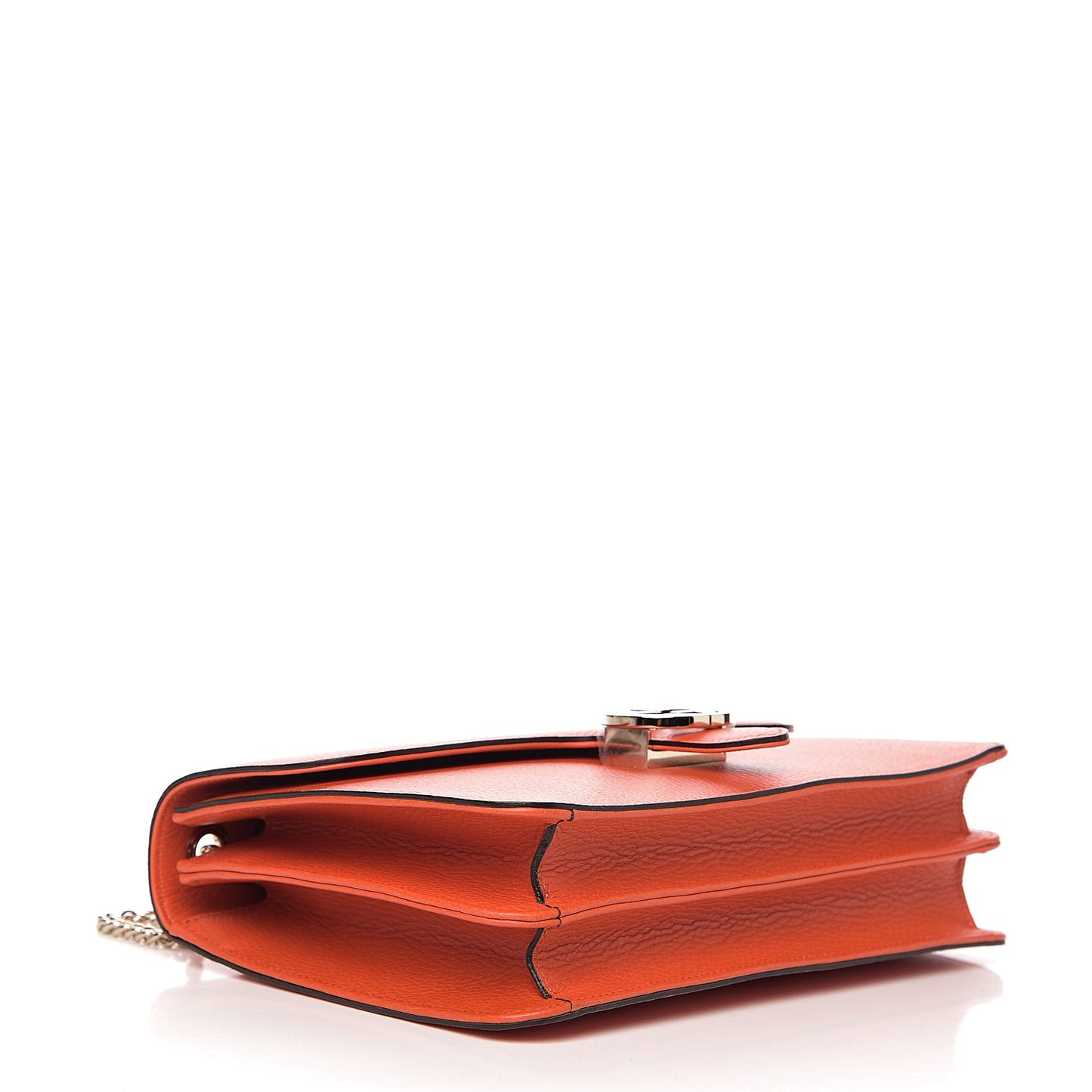 Dollar Calfskin Interlocking G Shoulder Bag Sun Orange