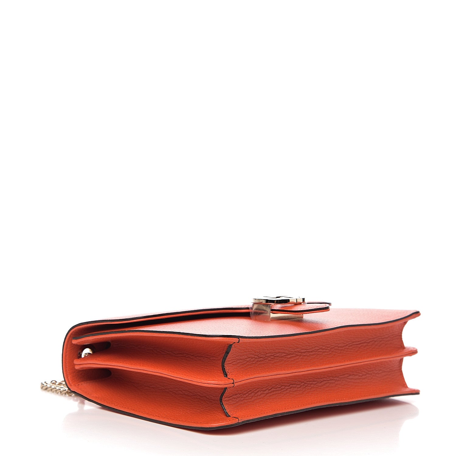 Gucci Dollar Calfskin Interlocking G Shoulder Bag Sun Orange 3 of 9