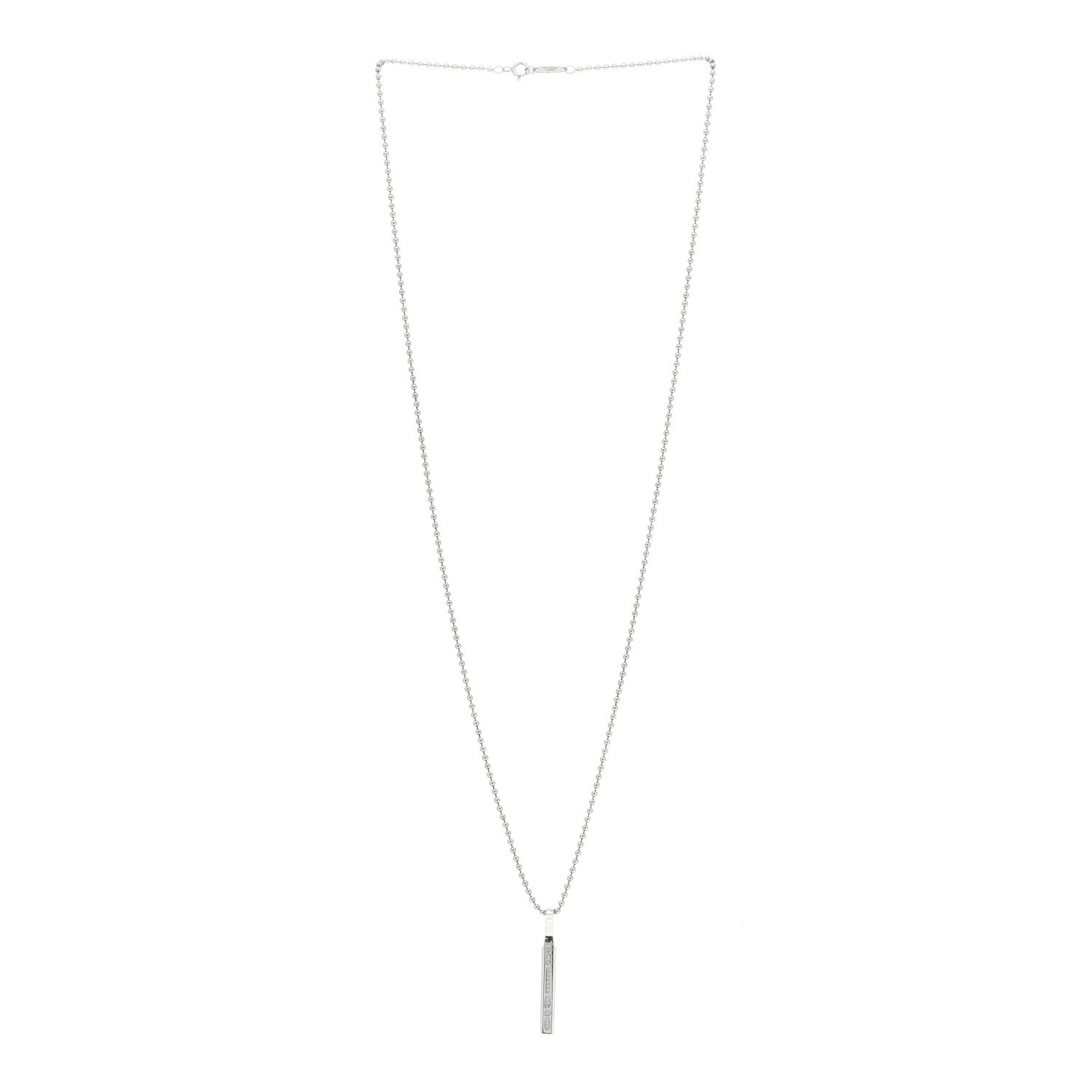 Tiffany Sterling Silver 1837 Makers Bar Pendant Necklace 3 of 6