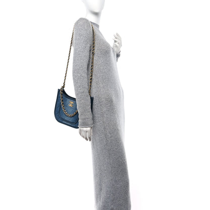 Chanel Washed Denim Quilted Hobo Blue 2 of 10
