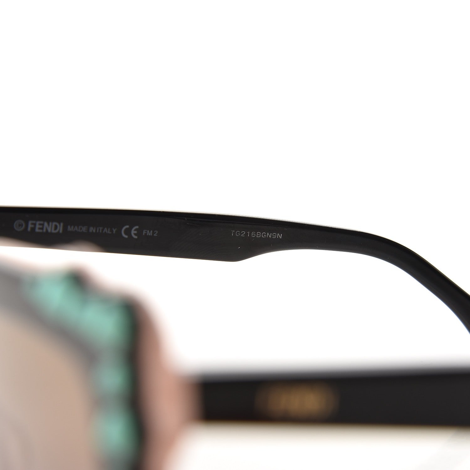 Fendi Studded Square Cat Eye Sunglasses FF 0260/S Black Pink 6 of 9
